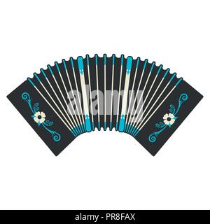 Bandonéon. Tango traditionnel instrument de musique. L'accordéon. Illustration de Vecteur