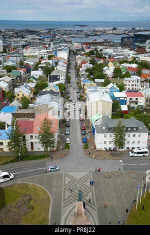 Reykjavik photographié d'Hallgr skirkja'm(église). Juillet 2015 Banque D'Images