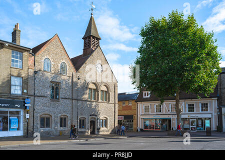 Musée Moyses Hall, vue sur le bâtiment médiéval du Musée Moyses Hall du XIIe siècle situé sur la place du marché de Bury St Edmunds, Suffolk, Royaume-Uni. Banque D'Images