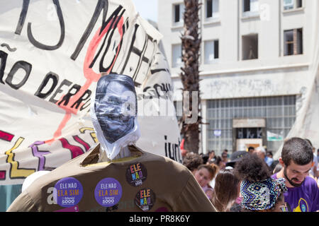 Le 29 septembre 2018. N° nothim elenão (mobilisation). Journée nationale de manifestations contre le Brésil candidat présidentiel d'extrême-droite Jaïr Bolsonaro Banque D'Images