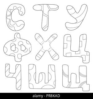 Alphabet dessin animé pour les enfants. Lettres de Russie. pour les enfants - Coloriages Illustration de Vecteur