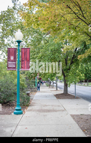 22 septembre 2018, Bloomington, Indiana : un trottoir en face de l'Indiana à la Indiana University Memorial Union Banque D'Images