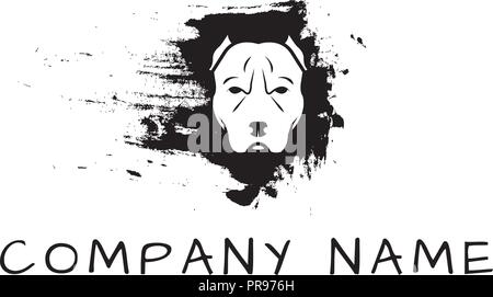 Pitbull logo vector droit Illustration de Vecteur