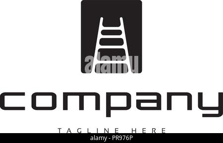 Escalier droit logo Vector Illustration de Vecteur