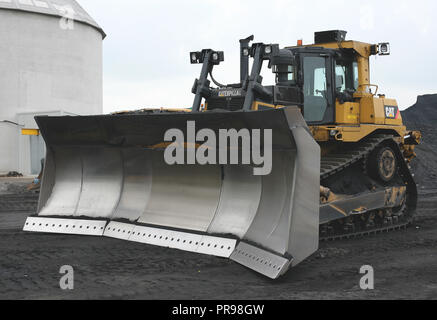 Caterpillar D9T bouteur Charbon administré par Chepstow Plant Hire travaillant chez Drax Power Station Banque D'Images