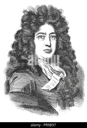 19ème siècle Illustration d'un portrait de Charles Perrault. Charles Perrault (1628 - 1703) était un auteur français. Il a jeté les bases d'une nouvelle l Banque D'Images