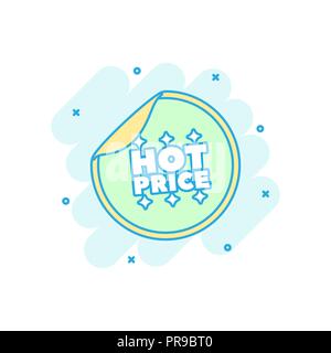 Couleur Cartoon sex price sticker icône dans le style comique. Illustration d'achats pictogramme. Prix chaud sign splash concept d'entreprise. Illustration de Vecteur