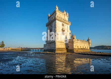 La tour de Belém à Belem de Lisbonne Banque D'Images