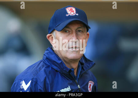 29 septembre 2018, Stade KCOM, Hull, Angleterre ; Sky Bet Championship, Hull City v Middlesbrough ; Tony Pulis manager de Middlesbrough Crédit : Mark Cosgrove/News Images images Ligue de football anglais sont soumis à licence DataCo Banque D'Images