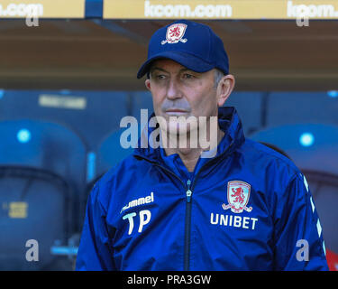 29 septembre 2018, Stade KCOM, Hull, Angleterre ; Sky Bet Championship, Hull City v Middlesbrough ; Tony Pulis manager de Middlesbrough Crédit : Mark Cosgrove/News Images images Ligue de football anglais sont soumis à licence DataCo Banque D'Images