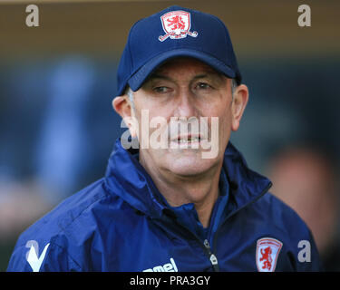 29 septembre 2018, Stade KCOM, Hull, Angleterre ; Sky Bet Championship, Hull City v Middlesbrough ; Tony Pulis manager de Middlesbrough Crédit : Mark Cosgrove/News Images images Ligue de football anglais sont soumis à licence DataCo Banque D'Images