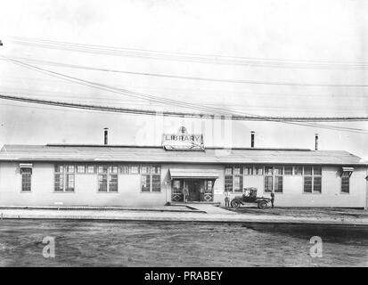 1918 ou 1919 - Bibliothèque, Camp Dodge, Iowa Banque D'Images