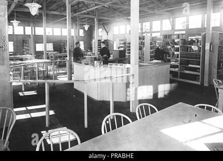 1918 ou 1919 - bibliothèques - New York à travers l'Iowa - l'intérieur de la bibliothèque, Camp Fremont, Palo Alto, Cal Banque D'Images
