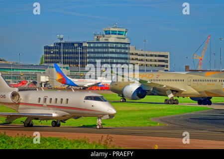 L'aéroport de Manchester, Ringway, Greater Manchester, Angleterre. UK. Banque D'Images