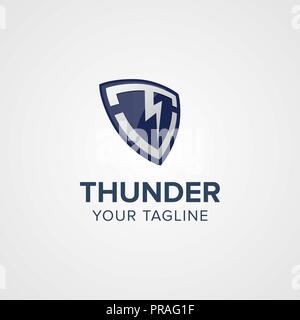 Thunder Shield concept créatif Logo design templates Illustration de Vecteur