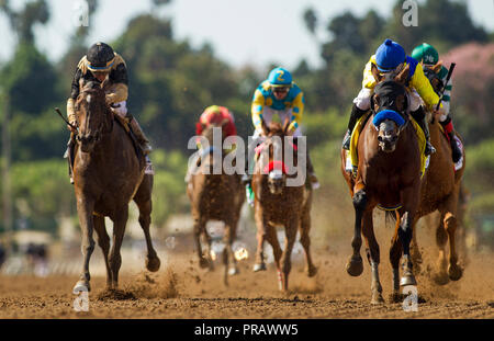 Arcadia, CA, USA. 1 octobre, 2018. 30 septembre 2018 : Vale Dori et Joe Talamo gagner l'enjeu Zenyatta Santa Anita Park le 30 septembre 2018 à Arcadia, Californie. Evers/ESW/CSM/Alamy Live News Banque D'Images