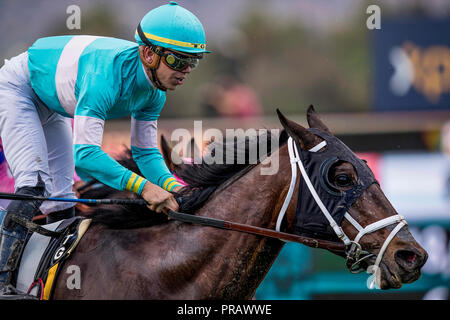 Arcadia, CA, USA. Sep 30, 2018. 30 septembre 2018 : Liam le charmer avec Tyler Gaffalione remporte le John Henry Stakes à Santa Anita Park le 30 septembre 2018 à Arcadia, Californie. Evers/ESW/CSM/Alamy Live News Banque D'Images