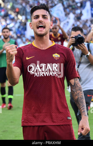 Rome, Italie. 06Th Oct, 2018. Ligue de football Serie A Rome vs Lazio-Rome 29-09-2018 dans l'photo Lorenzo Pellegrini célébrant la victoire Photographe01 Photo Credit : agence photo indépendante/Alamy Live News Banque D'Images