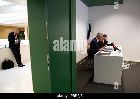 Luxembourg, Luxembourg. 1er oct 2018. L'économie française, le ministre du Commerce, des finances, Bruno Le Maire donne une conférence de presse au cours d'une réunion de l'Eurogroupe au siège de l'UE. Alexandros Michailidis/Alamy Live News Banque D'Images