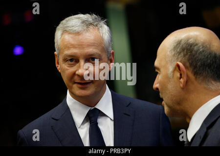 Luxembourg, Luxembourg. 1er oct 2018. La ministre française de l'économie, Bruno Le Maire arrive à assister à la réunion des ministres des finances de l'Eurogroupe au siège de l'UE. Alexandros Michailidis/Alamy Live News Banque D'Images