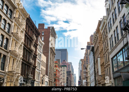 Bâtiments historiques le long de Broadway à SoHo, Manhattan New York NYC Banque D'Images