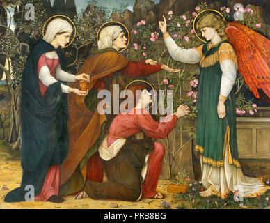 John Roddam Spencer Stanhope, pourquoi cherchez-vous le Vivant Smong les morts ? St Luc 24 v5, vers 1870-1890, huile, gesso, forlan hallmark, moyen, cire sur toile, l'Art Banque D'Images