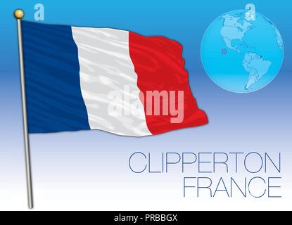 Drapeau de l'île de Clipperton, vector illustration Illustration de Vecteur