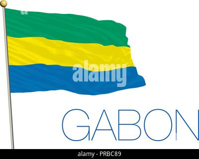 Drapeau Gabon, vector illustration Illustration de Vecteur