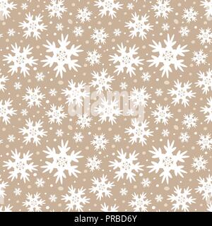 Avec motif transparent beige hiver flocons Banque D'Images