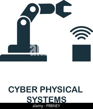 Les systèmes physiques Cyber icône. Design de style, de l'industrie 4.0 collection. UX et l'interface utilisateur. Perfect Pixel systèmes physiques cyber premium icône. Pour web d Illustration de Vecteur