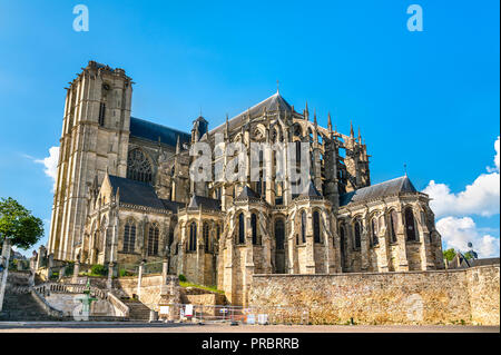 La Cathédrale Saint Julien du Mans en France Banque D'Images