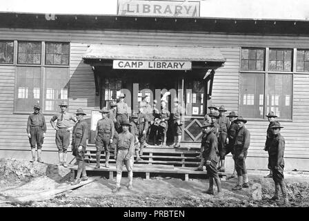 1918 ou 1919 - bibliothèques - New York à travers l'Iowa - A.L.A. Bibliothèque, Camp Gordon, Géorgie Banque D'Images
