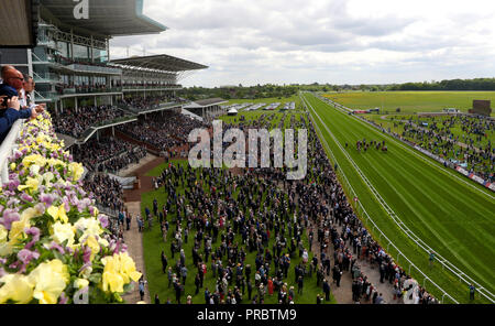 Les coureurs et les cavaliers se disputent dans le salon Betfred 'ports Jack Berry House' pendant la deuxième journée du Dante Festival 2018 à l'hippodrome de York.APPUYEZ SUR ASSOCIATION photo.Date de la photo: Jeudi 17 mai 2018.Voir PA Story Racing York.Le crédit photo devrait se lire comme suit : Simon Cooper/PA Wire Banque D'Images