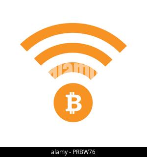 Symbole en ligne cryptocurrency bitcoin isolé sur un fond blanc vector illustration EPS10 Illustration de Vecteur