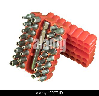 Jeu d'embouts de sécurité Tamper Torx Star Clé hexagonale Vis à fente Phillips Tri aile. Banque D'Images