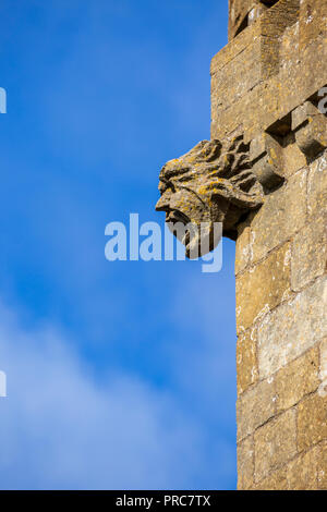 Une pierre sculptée Gargoyle sur Broadway Tower, Cotswolds, Angleterre Banque D'Images