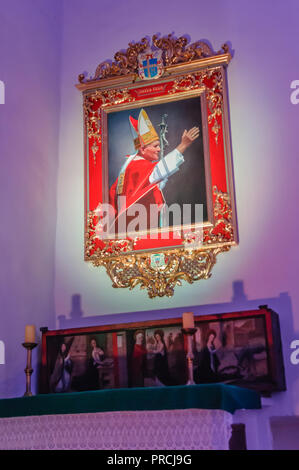Lieu de culte au Pape Jean Paul II dans l'Wniebowzeicia Bazylika Mariacka (Basilique de Sainte-Marie de l'Assomption) Banque D'Images