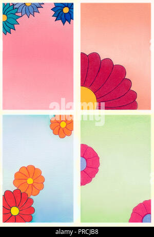 Fleurs décoratives. Illustration à la main Banque D'Images