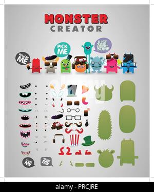 Monster kit générateur personnalisé Illustration de Vecteur