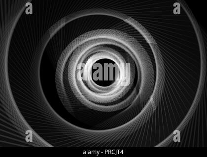 Vector abstract en spirale à rayures fond sombre tunnel. Entonnoir en spirale. Twisted gris ray trou noir. L'illusion optique en spirale doucement passionnant Illustration de Vecteur