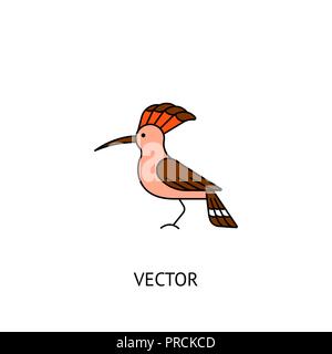 L'icône d'oiseaux huppe Illustration de Vecteur