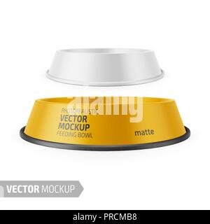 Blanc brillant - animaux de bol sur la base en caoutchouc. Illustration de Vecteur