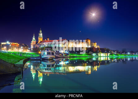 Château de Wawel à Cracovie Pologne site célèbre. Banque D'Images