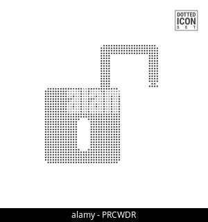 L'icône de verrouillage d'ouverture de points. L'icône de cadenas avec isolé sur fond blanc. Illustration de l'ouverture. Arrière-plan de la bannière, certificat, de l'affiche Banque D'Images