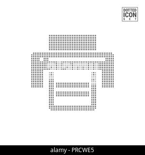 L'icône de l'imprimante Modèle de point. L'icône de l'imprimante ou Fax avec isolé sur fond blanc. L'illustration ou modèle. Peut être utilisé pour la publicité, un site Web Banque D'Images