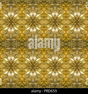 Digital art art moderne abstrait pattern design transparente ornée de couleurs d'or Banque D'Images