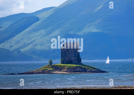 Château de Stalker, Loch Laich, près d'Oban, région des Highlands, en Écosse, Royaume-Uni Banque D'Images