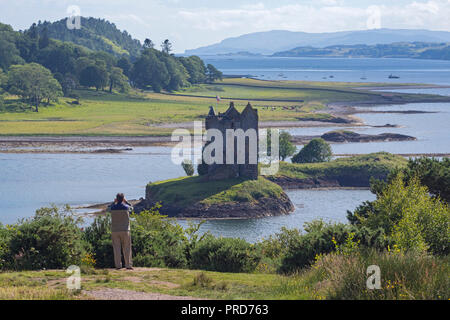 Château de Stalker, Loch Laich, près d'Oban, région des Highlands, en Écosse, Royaume-Uni Banque D'Images