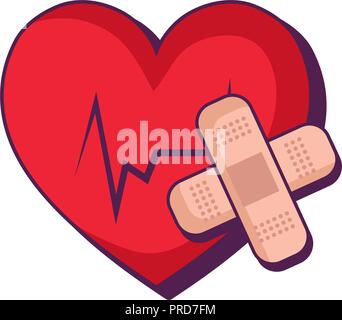 Cardiologie coeur avec cure vector illustration design Illustration de Vecteur