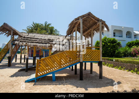 Djerba, Tunisie - 20 juin 2018 : Hôtel Seabel Aladin Djerba est situé dans une zone touristique, face à la plage sur l'île de Djerba, Tunisie. Banque D'Images